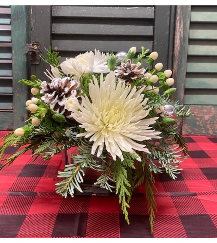 Winter Warmth Centrepiece. An arrangement by Forest Florist.