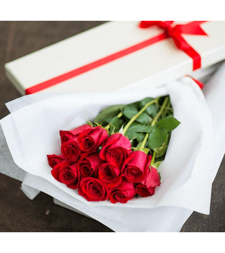 Dozen Premium Red Roses In  Box