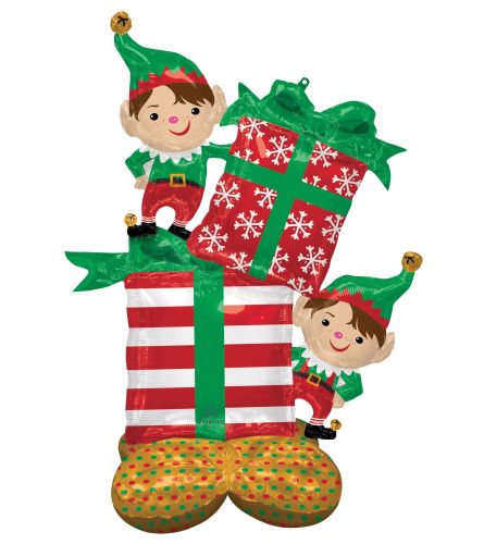 Christmas Elves 53 AirLoonz. An arrangement by Balloon Bouquets Plus.