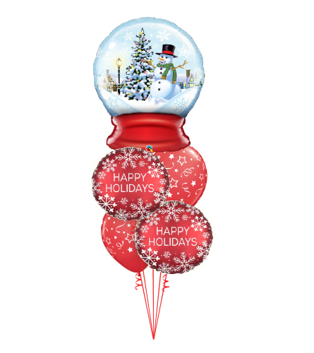 Happy Holidays Snow Globe Cheerful Balloon Bouquet