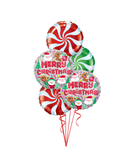 Merry Christmas Swirls Fun Foil Bouquet