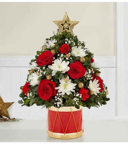 MUSICAL MERRIMENT HOLIDAY TREE - Deluxe. An arrangement by J.D. Ballantine's Flowers and Gifts.