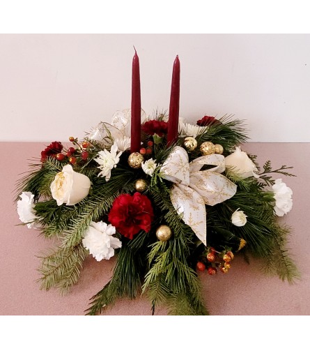 Candlelight Christmas Bouquet. An arrangement by A Loving Touch Florist.