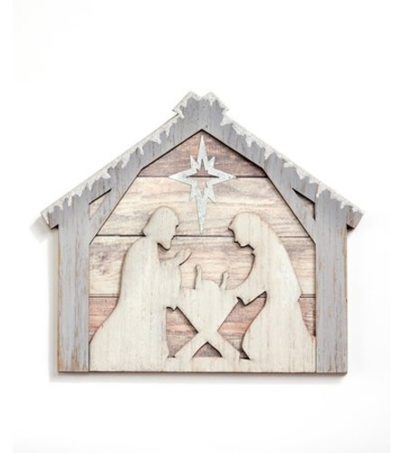 Christmas Nativity Scene wall plank Decor