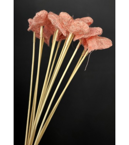Pink Sisal Heart Picks - per pick