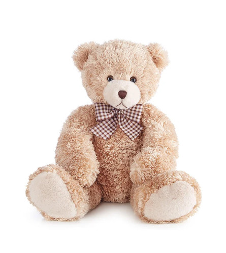 Plush 18" Lotsa Love (w/ brown gingham bow) Teddy Bear