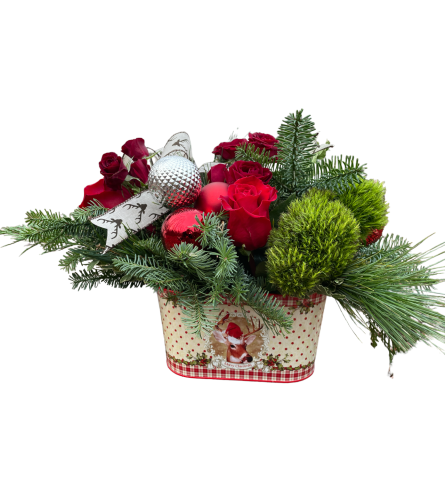 Christmas Pine and Cones Tin