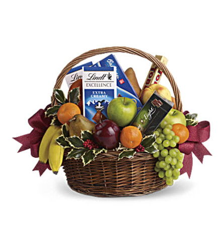 DEC 20 - 24 Delivery - Teleflora Fruits and Sweets Basket. An arrangement by Floratechnics.