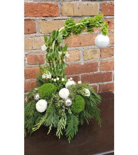 Whimsy Grinch-y Centrepiece. An arrangement by Flowers By Design.