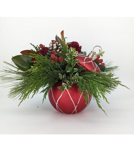 Festive Ornament Bliss. An arrangement by Blumz Floral Boutique.