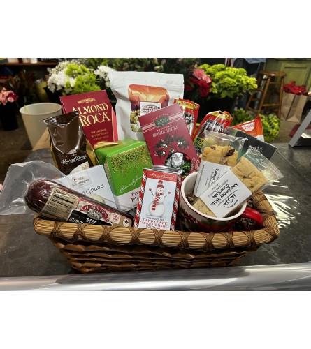 Christmas Snack Basket of Goodies - Deluxe. An arrangement by Renton Flower Shop.