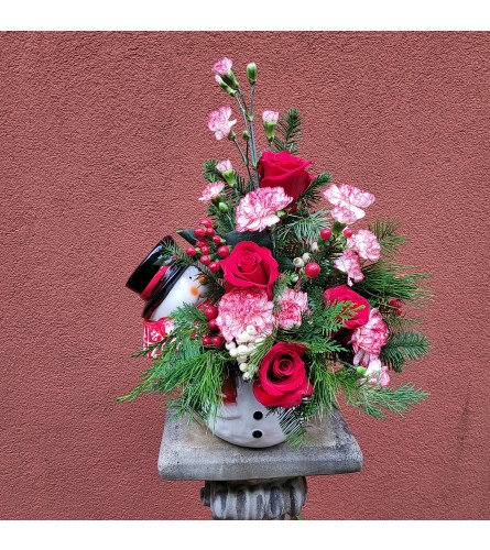 Cookie Jar Snowman Arrangement