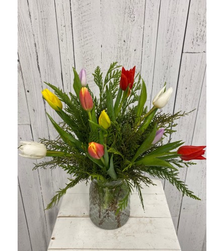 Mix Colour Tulip Bouquet by Seton