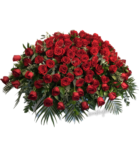 100 Red Rose Casket Spray