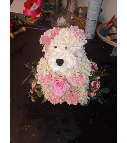 Love You Teddy Bear Combo. An arrangement by Home Town Floral.