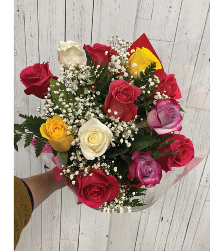 Dozen Mixed Rose Bouquet (AV)