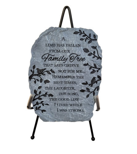 Garden Stone- "Family Tree" with large easel stand