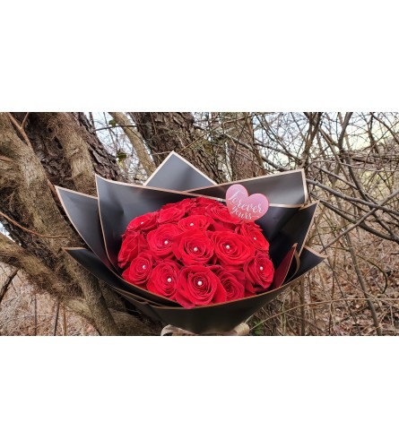 Hand Wrapped Forever Yours Red Roses