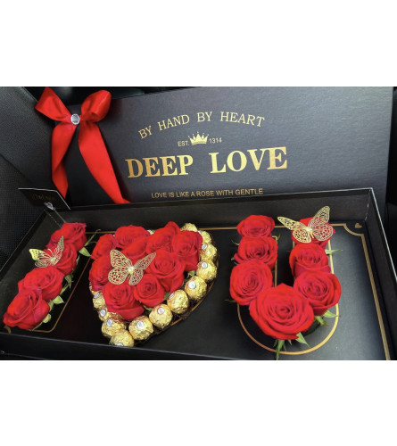 Deep Love Flower Box, I Love You Box