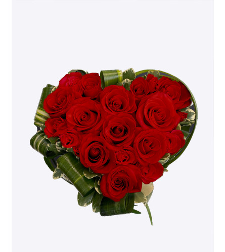 Red Rose Heart Pavé. An arrangement by Hillcrest Florist.