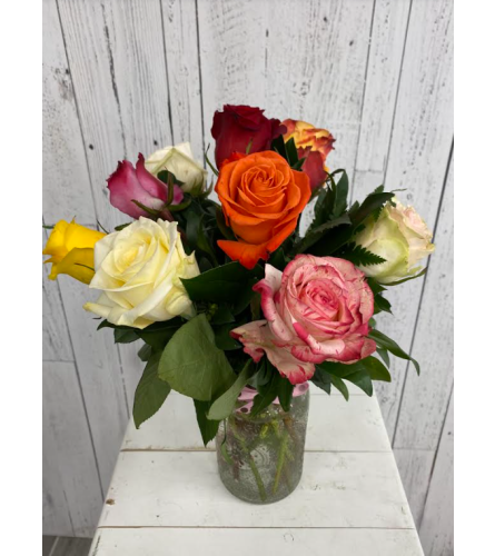 Vase of Mixed Roses. An arrangement by Incredible Florist Seton.