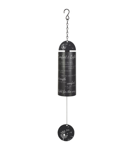 22" In Loving Memory Black Cylinder Windchime