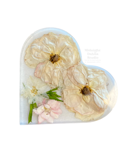 Pressed Preserved Flower Memorial Heart