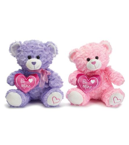10" Sitting Purple/Pink Val Bear