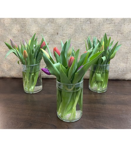 Mixed Colour Tulip Vase