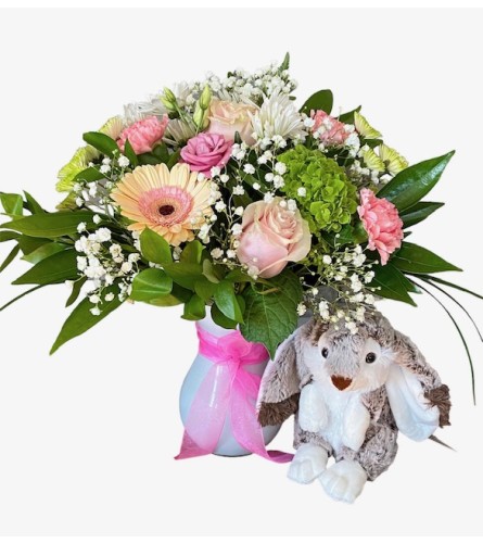 Beautiful Baby Girl Bunny Arrangement