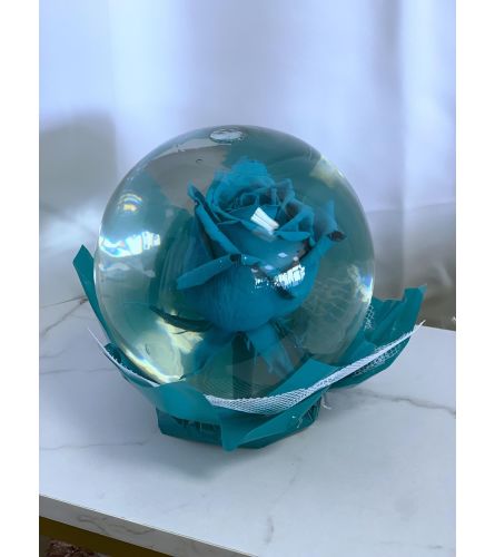 Dark Teal Rose Globe (Round)