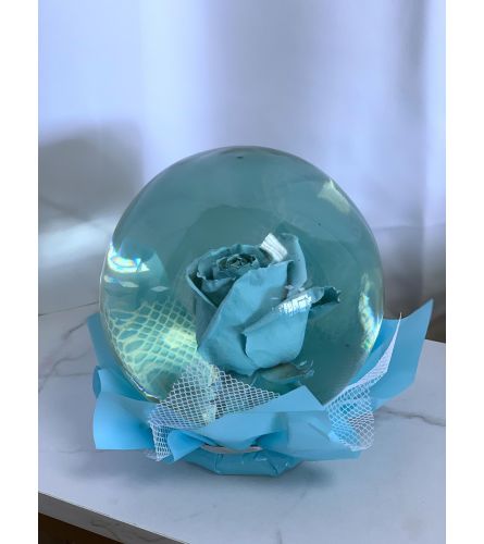 Light Blue Rose Globe