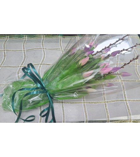 Wrapped Spring Tulip Bunch