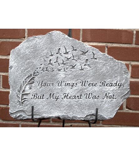 "Your wings were ready" Memorial Plaque