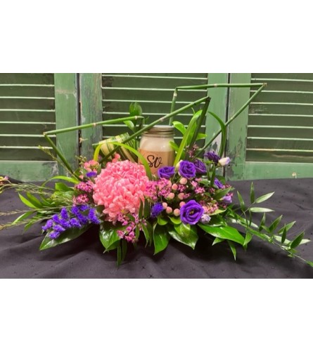 Fresh Flower Candle Arrangement