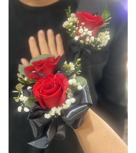 Corsage Set Red
