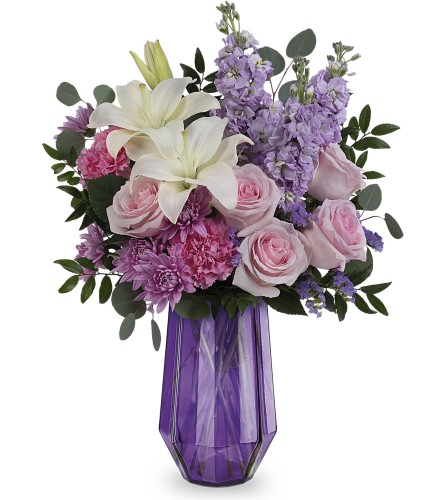 The Lavender Whimsy Bouquet - Deluxe. An arrangement by Mardi Gras Florist.