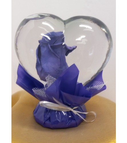 Heart Shaped Rose Globe Purple