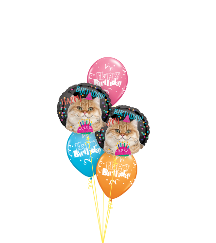 Cat Birthday Classic Balloon Bouquet