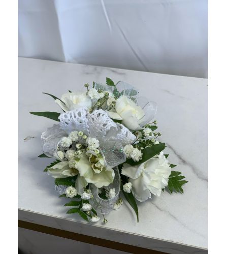 White Carnation Corsage