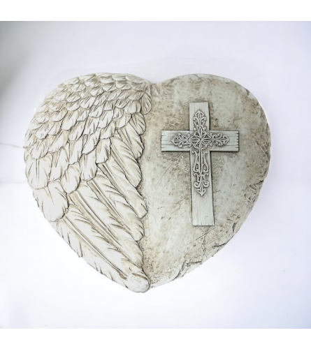 Heart Garden Stone With Cross