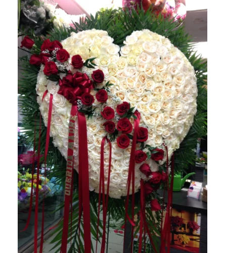 Bleeding Heart White Roses By Garden Florist