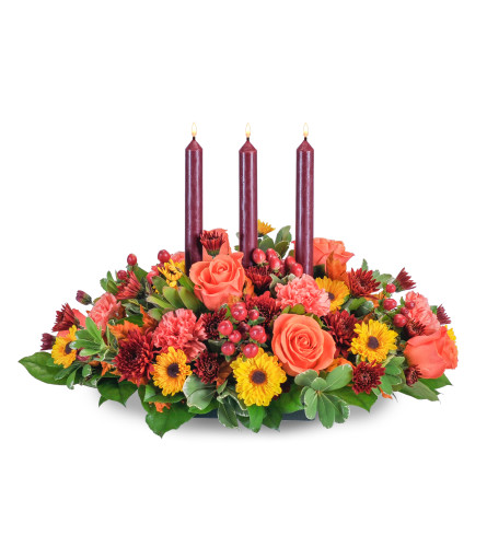 Autumn's Festive Centerpiece - Standard. An arrangement by Deer Valley Florist and Flower Delivery.