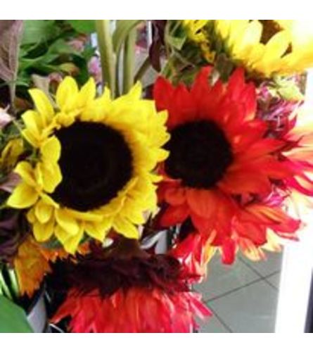 Brightness of a sunflowers. An arrangement by Jane's Floral Dreams.