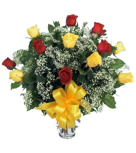 Combination of Red and Yellow Roses