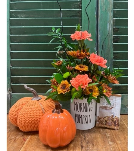 Morning Pumpkin Mug Arrangement with Hot Chocolate (or without)