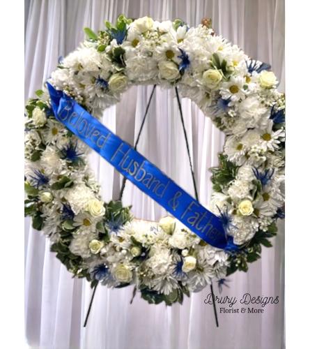 Soft Blue and White Fresh Wreath