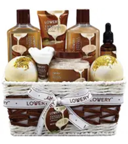 Bath and Body Basket 9 pc Vanilla Coconut