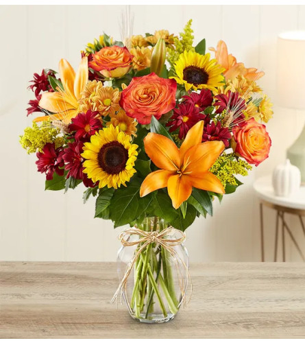 fall frenzy vase - Deluxe. An arrangement by Last Minute Gifts and Flowers.