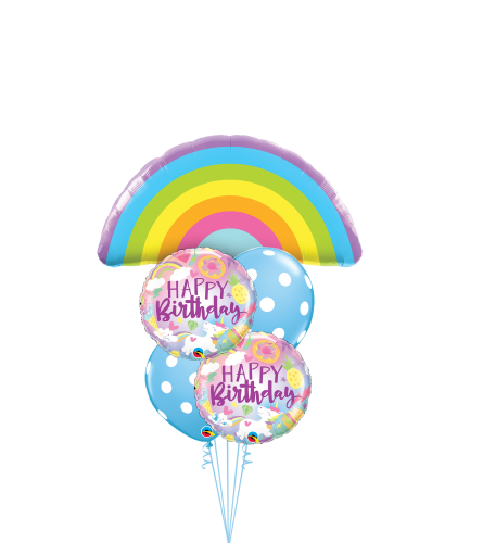 Radiant Rainbow Fantastical Fun Birthday Cheerful Balloon Bouquet